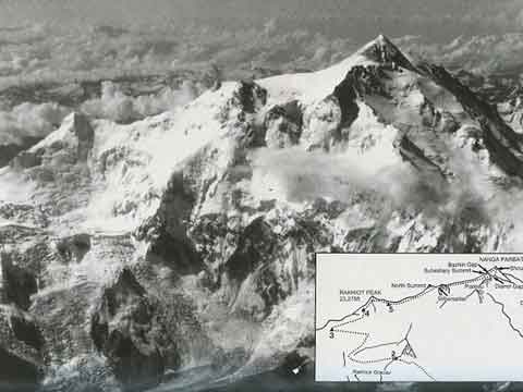 
Hermann Buhl Nanga Parbat Ascent Route From Air - Nanga Parbat Pilgrimage: The Lonely Challenge book cover
